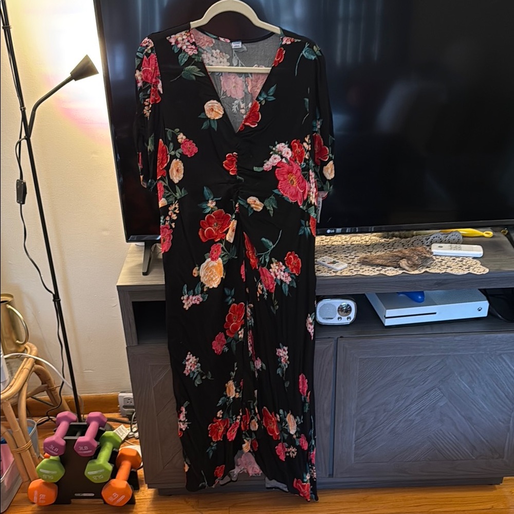 Floral Black Dress